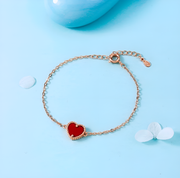 Minimal Black Heart Chain Anklet